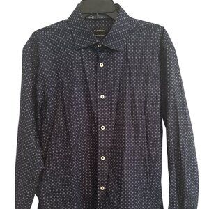 Bugatchi Long Sleeve Button Down-Navy Blue-16.5/Large-Worn Once - EUC - Cotton